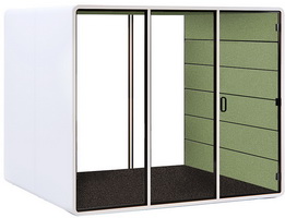 cabina verde cristal insonora acustica